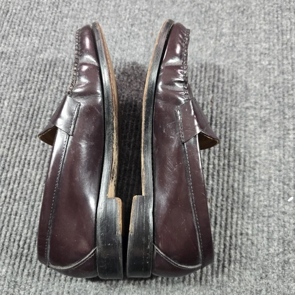 VTG Brooks Brothers Shoes Men Size 10.5 D Red Leather Slip On Dress Loafers USA